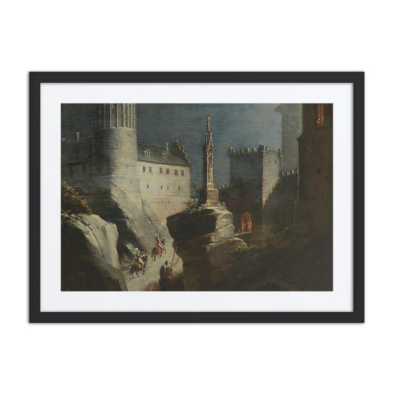 Riders Approaching a Romantic Castle