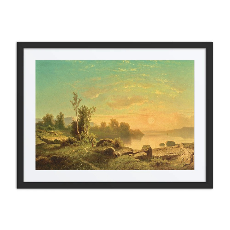 River Landscape at Sunset