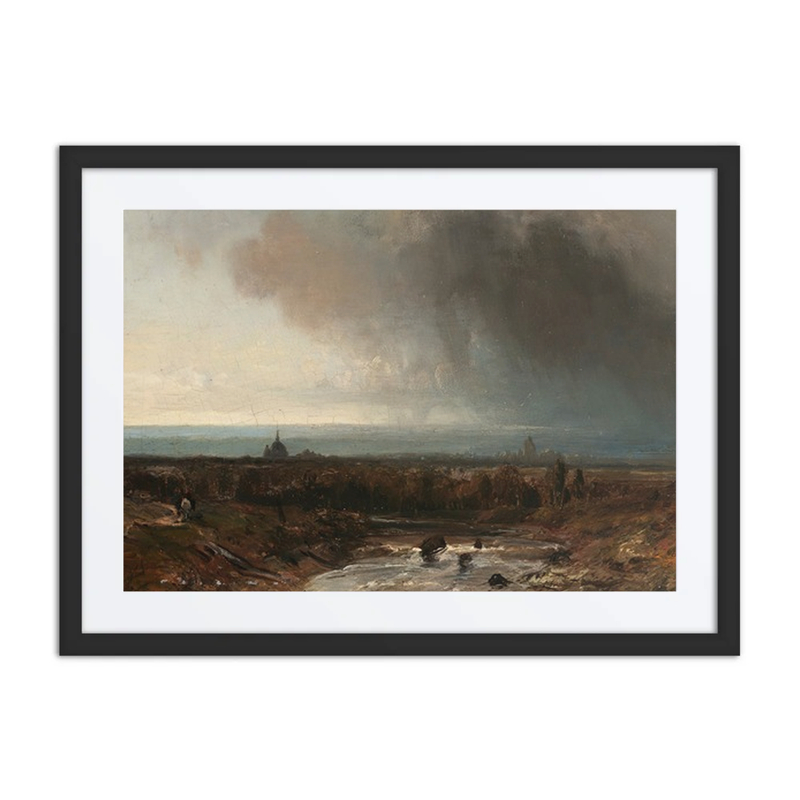 River Landscape Beneath a Stormy Sky