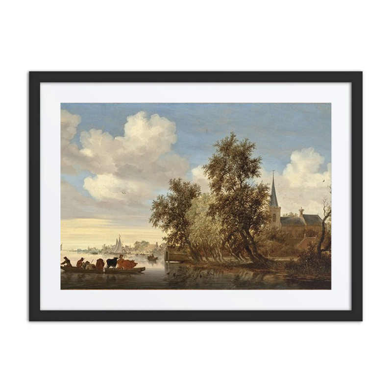 River Landscape with a Ferry