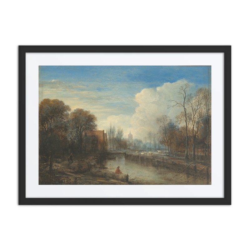 River Landscape with Angler and Sheep