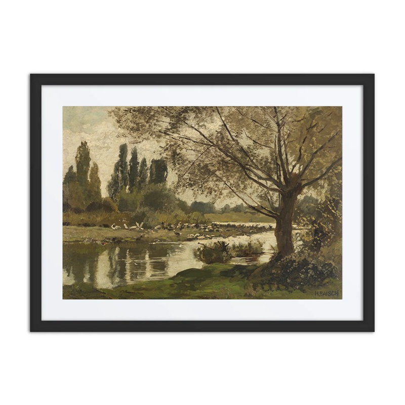 River Landscape with Birds and Willow