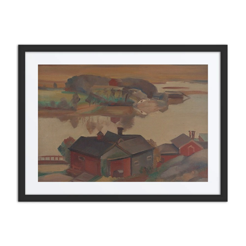 River Landscape with Buildings