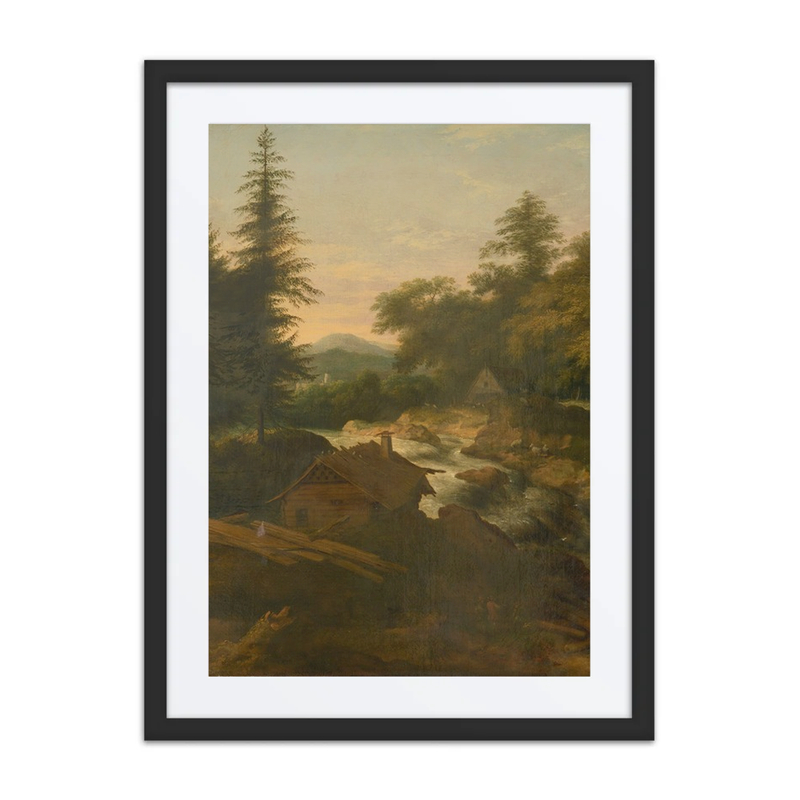 River Landscape with Cottage