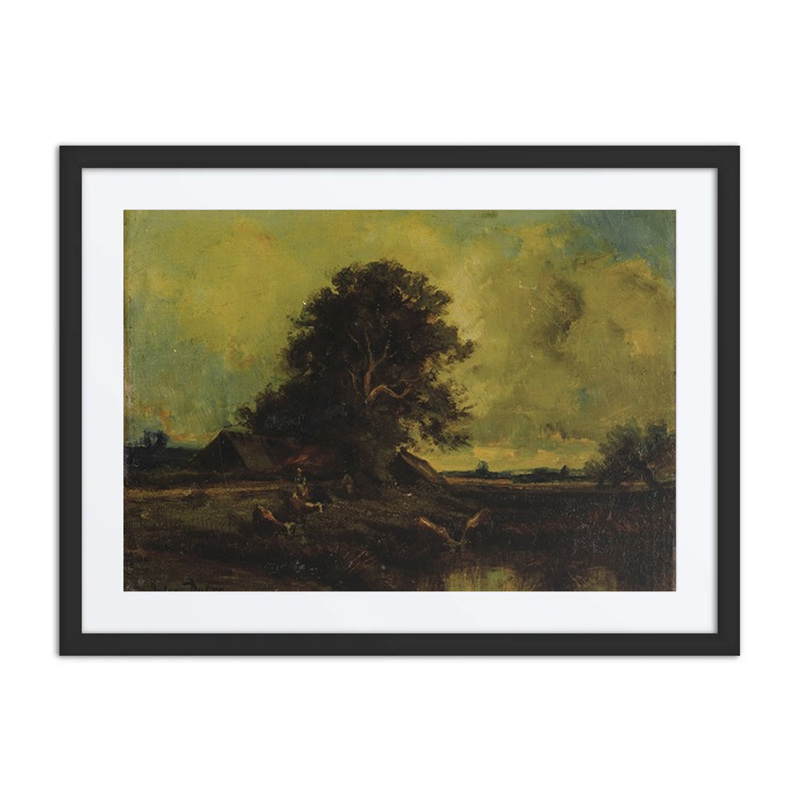 River Landscape with Cottage