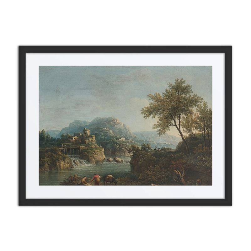 River Landscape with Figures and a Donkey