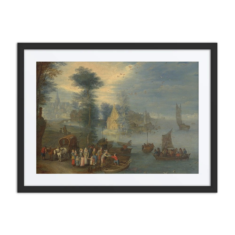River Landscape with Figures