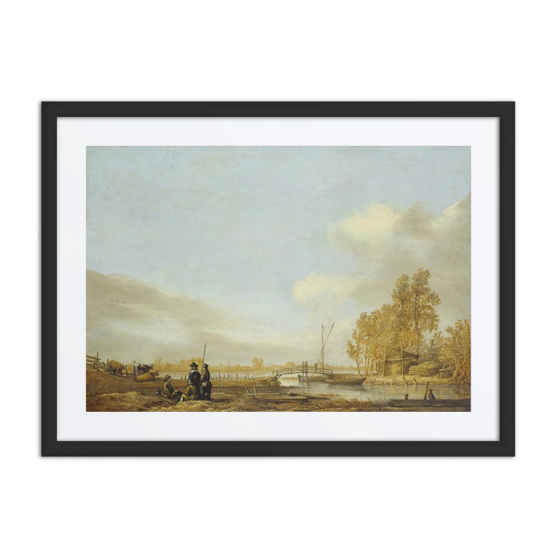 River Landscape with Footbridge