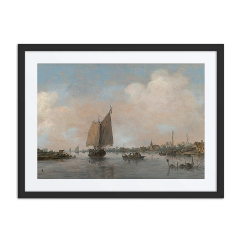 River Landscape with Sailing Boats