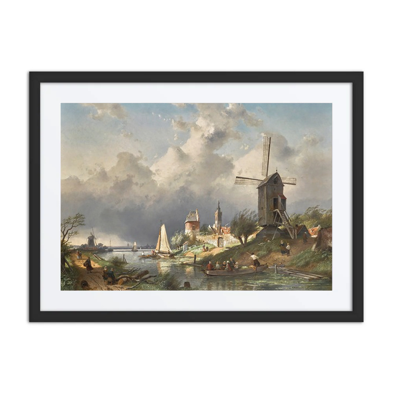 River Landscape with Windmill