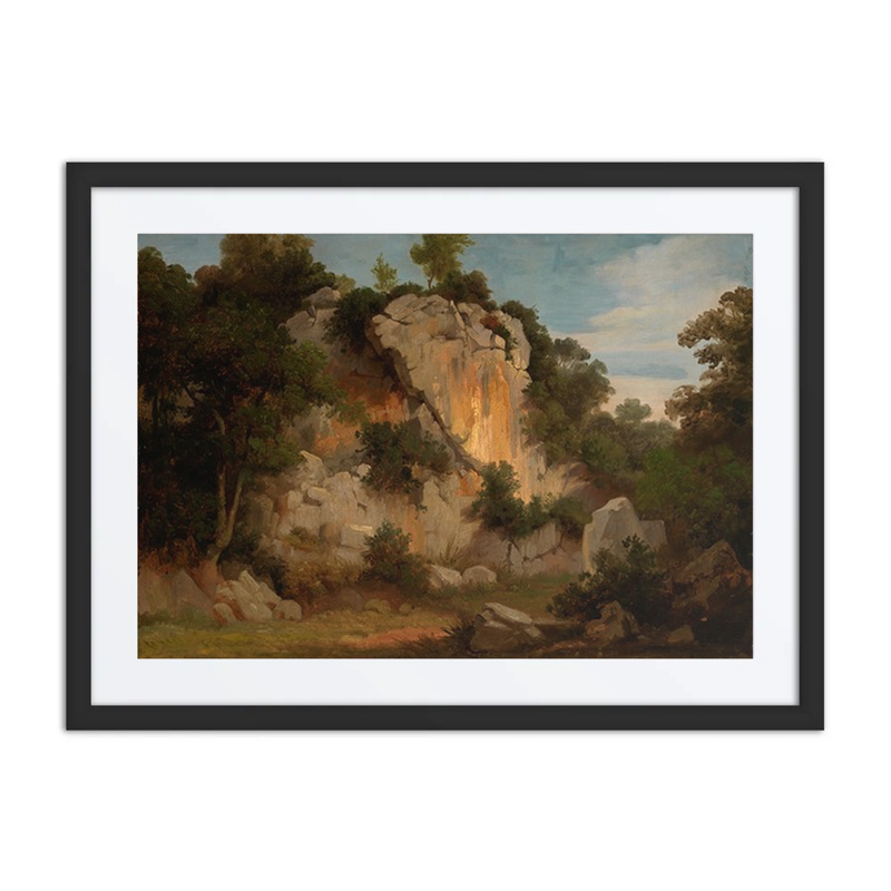 Rocky Cliff Face with Trees