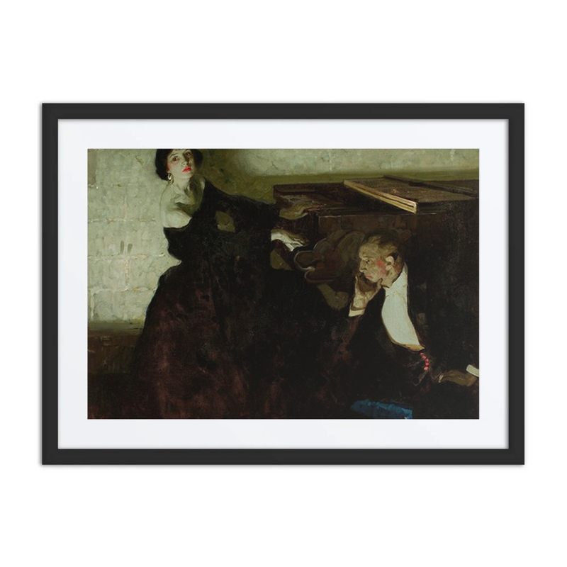 Romantic Couple Seated by Piano