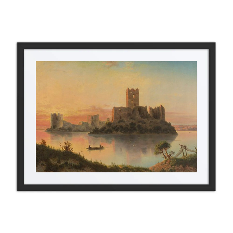 Ruins of Trakai Island Castle at Sunset