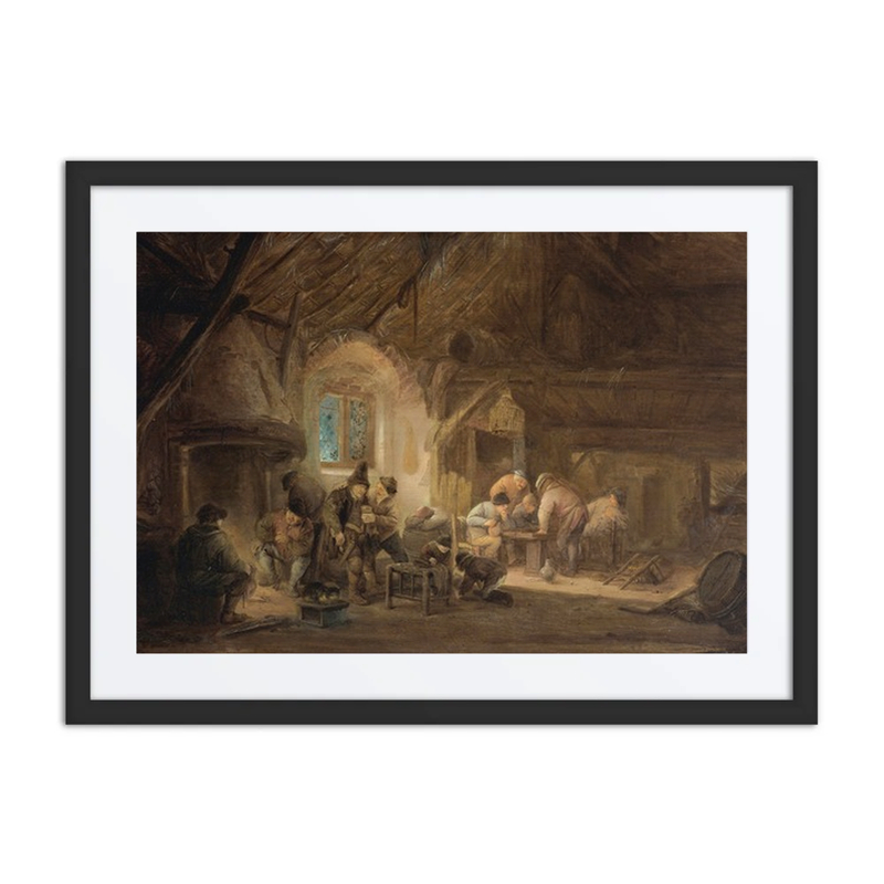 Rustic Interior with Peasants Drinking and Gaming