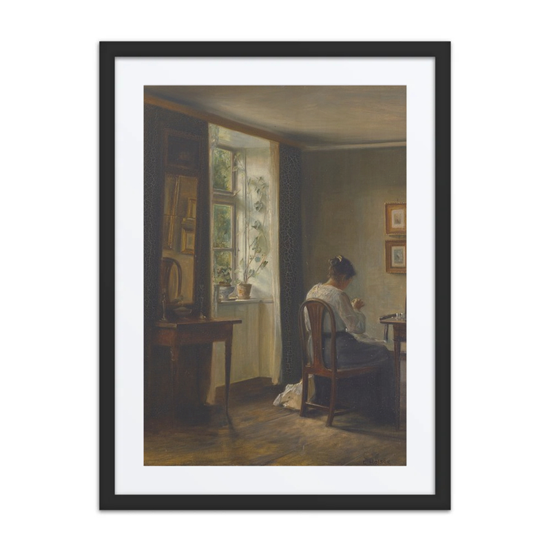 Seamstress Sewing in an Interior