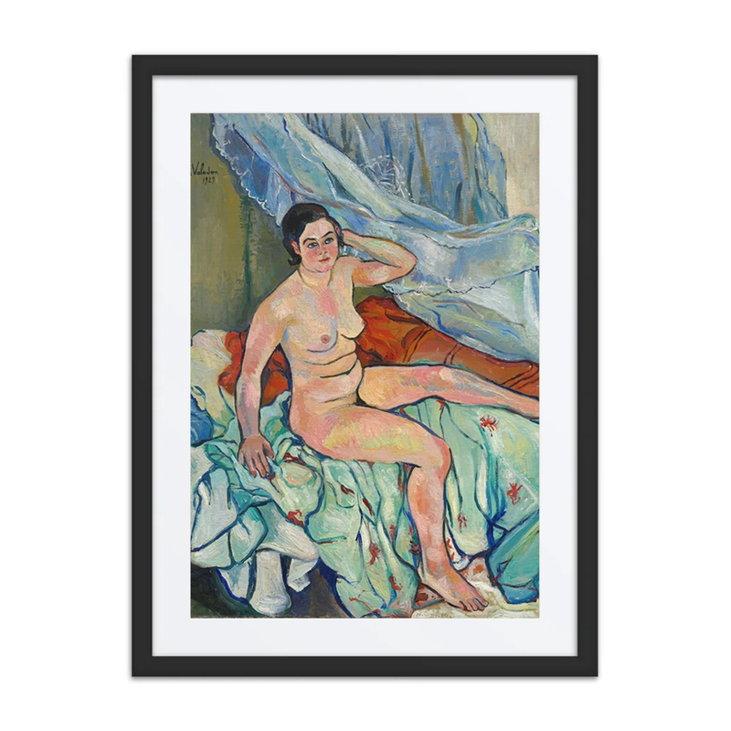 Seated Nude by a Bed
