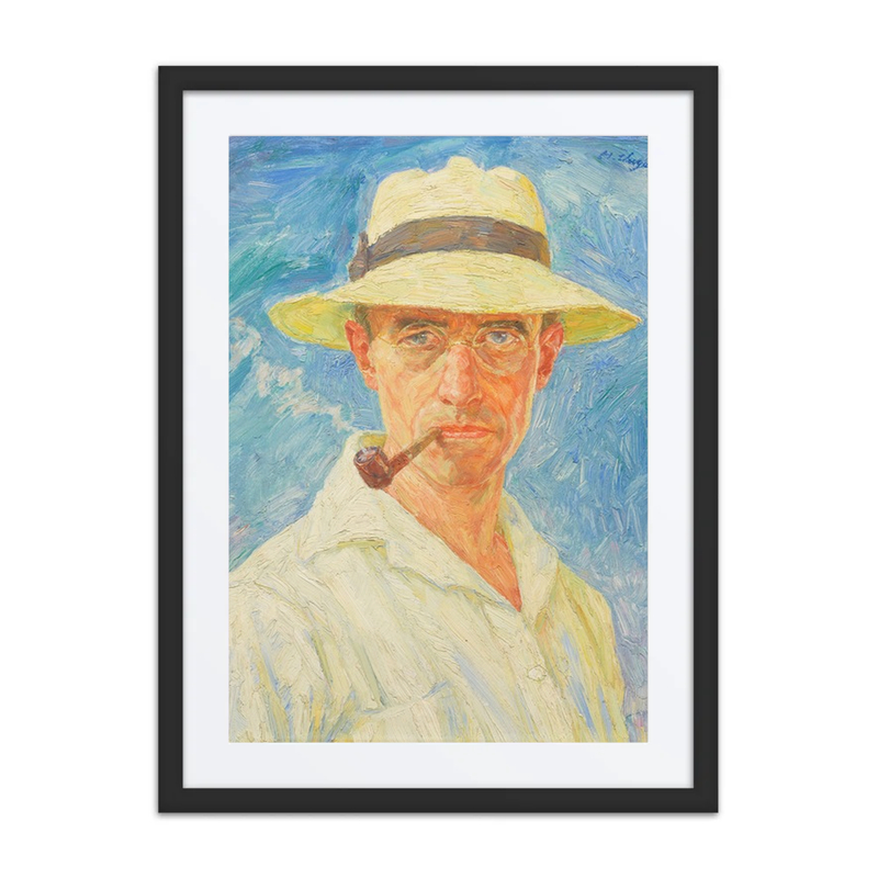 Self-Portrait with Pipe and Hat