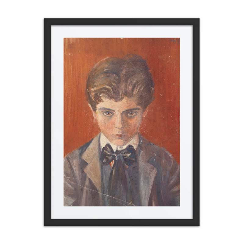 Self-Portrait with Red Background