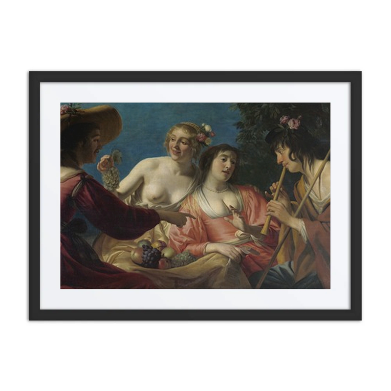 Shepherd Playing the Flute with Four Shepherdesses