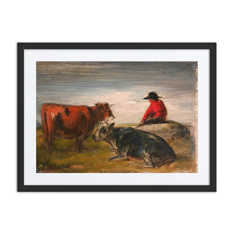 Shepherd with Cows