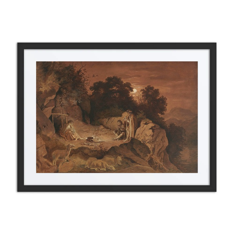 Shepherds by the Fire (Evening Landscape)