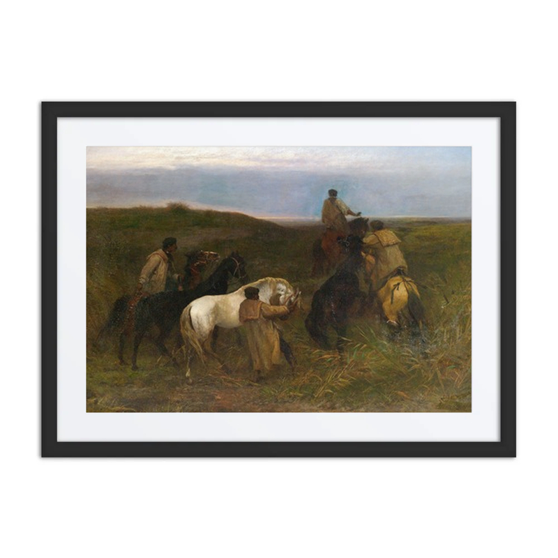 Shepherds in a Vast Puszta Landscape