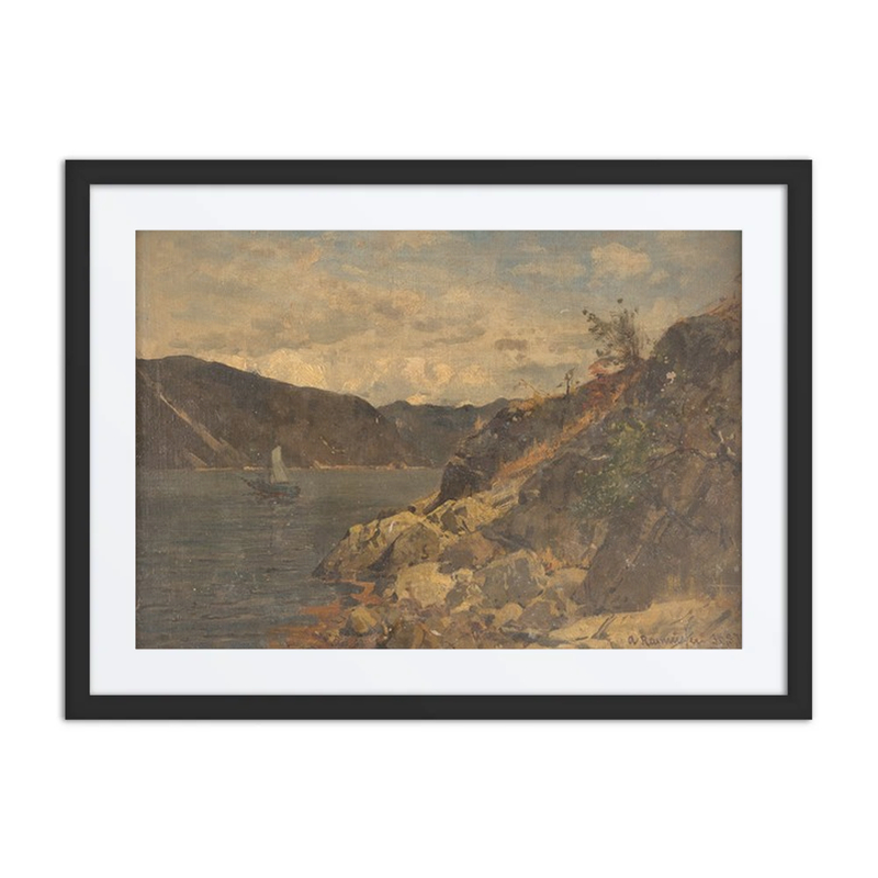 Ship in a Rocky Fjord
