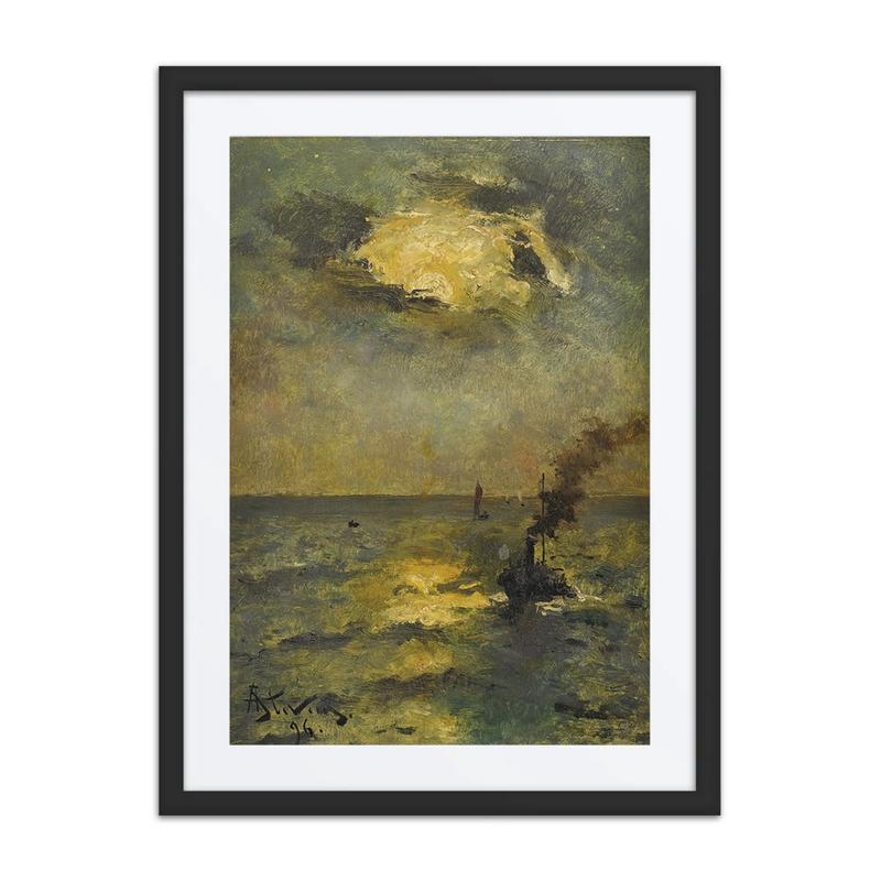 Ships, Sun Breaking Through Clouds