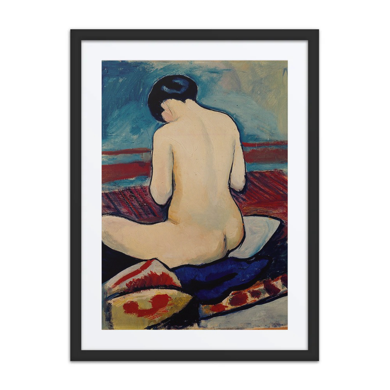 Sitting Nude with Pillow