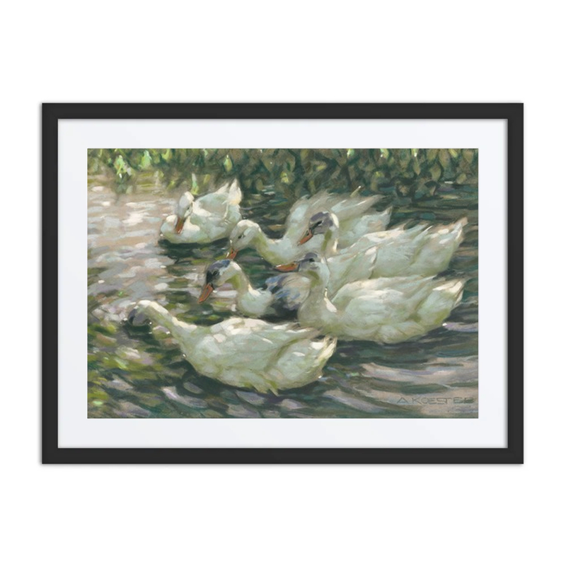 Six Ducks Under a Willow Tree