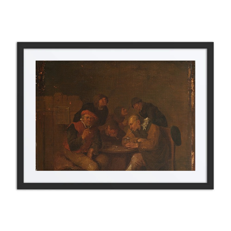 Six Men Drinking and Smoking