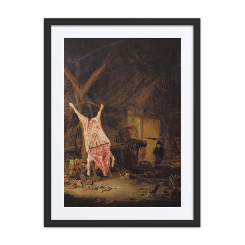 Slaughtered Pig in a Barn