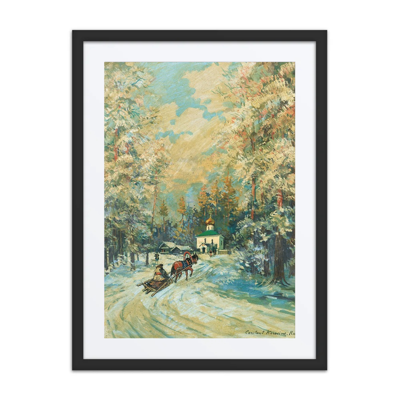 Sleigh Heading Towards a Chapel