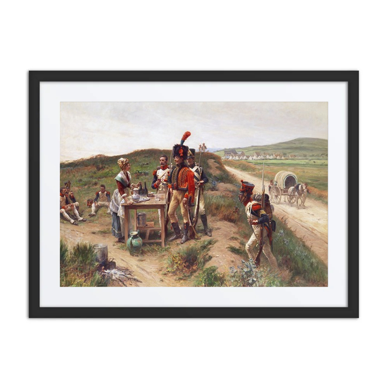 Soldiers Taking a Break by a Female Sutler