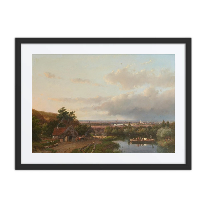 Sommerlandschaft Mit Flussfähre