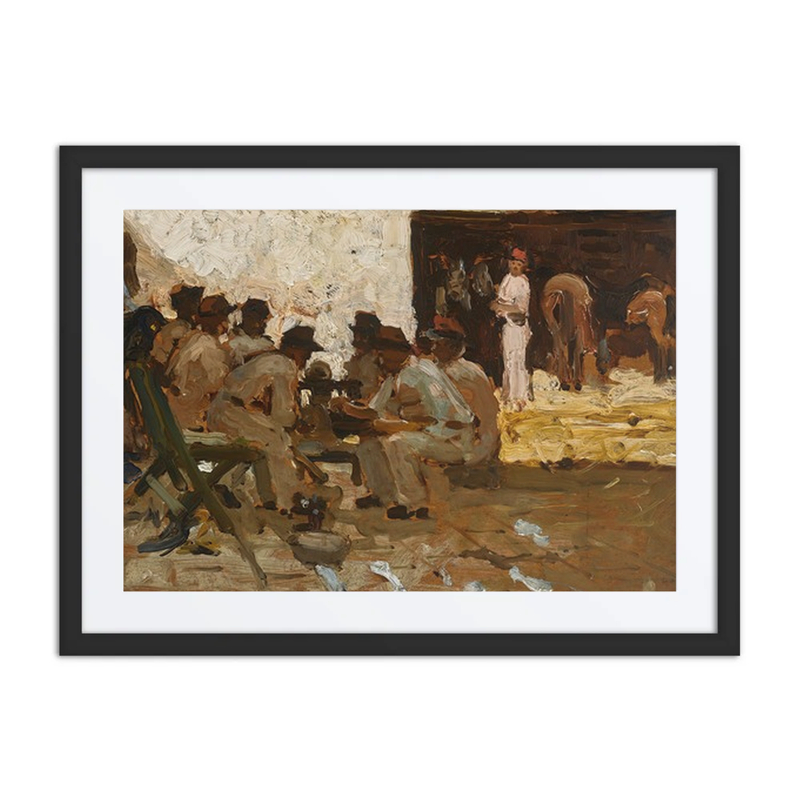 Stable Boy with Fez, Soldiers Seated, Morocco