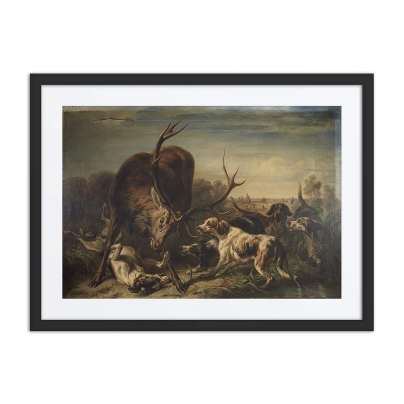 Stag Cornered by Hounds