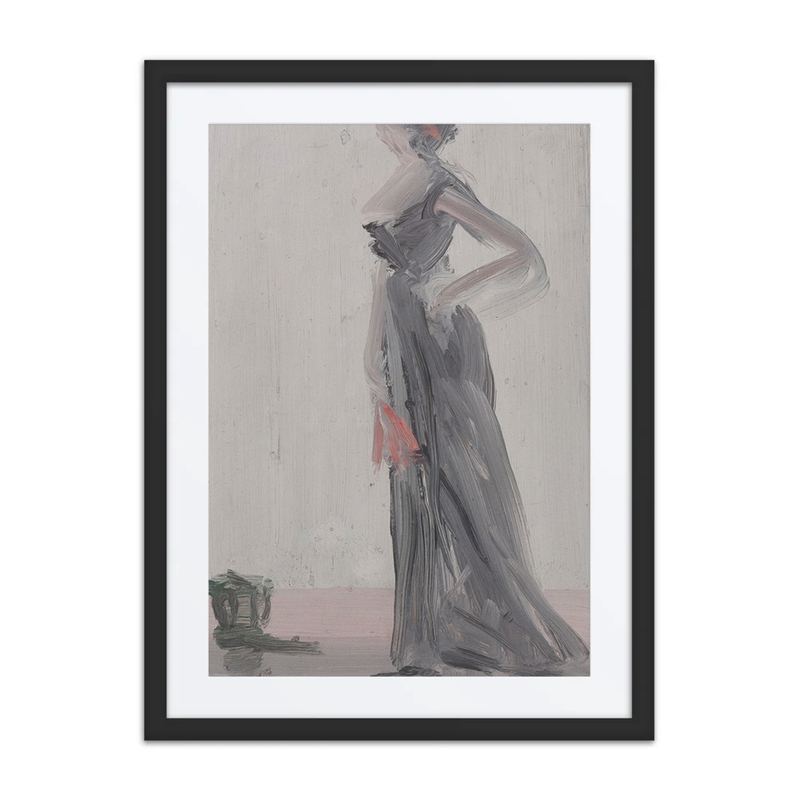 Standing Woman with Fan, Study in Rose and Grey