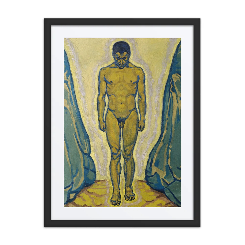 Standing Youth Between Rocks