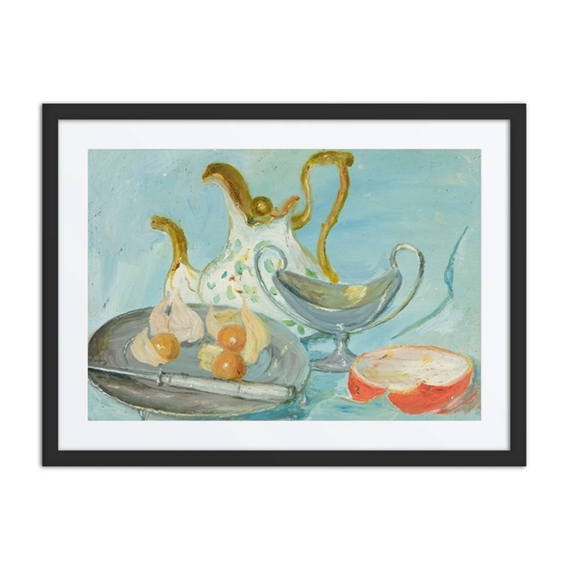 Still Life on Blue Background