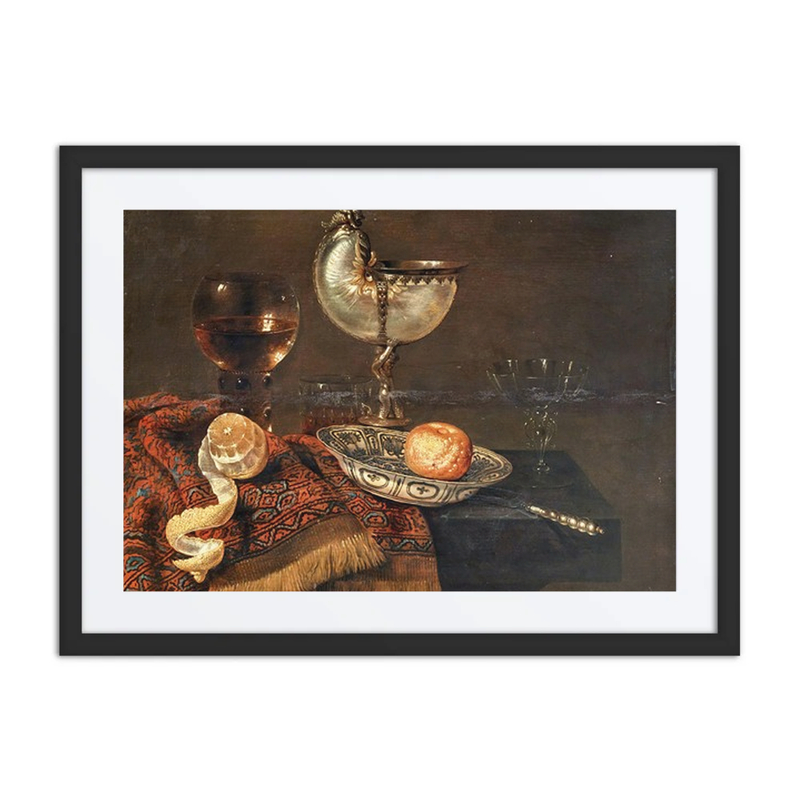 Still Life with Clementine, Nautilus Cup, and Roemer