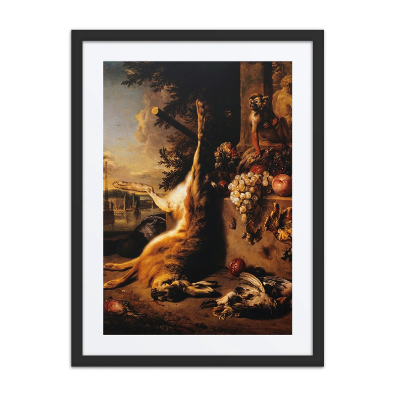 Still Life with Dead Game, Monkey, and Fruit