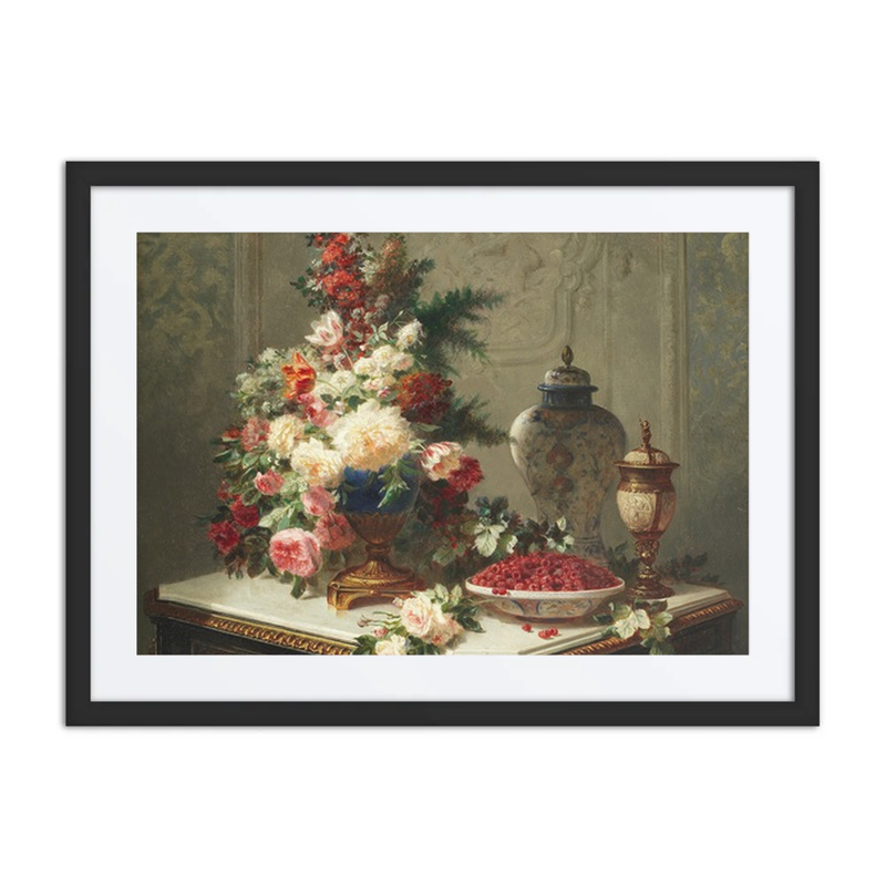 Still Life with Flowers and Raspberries