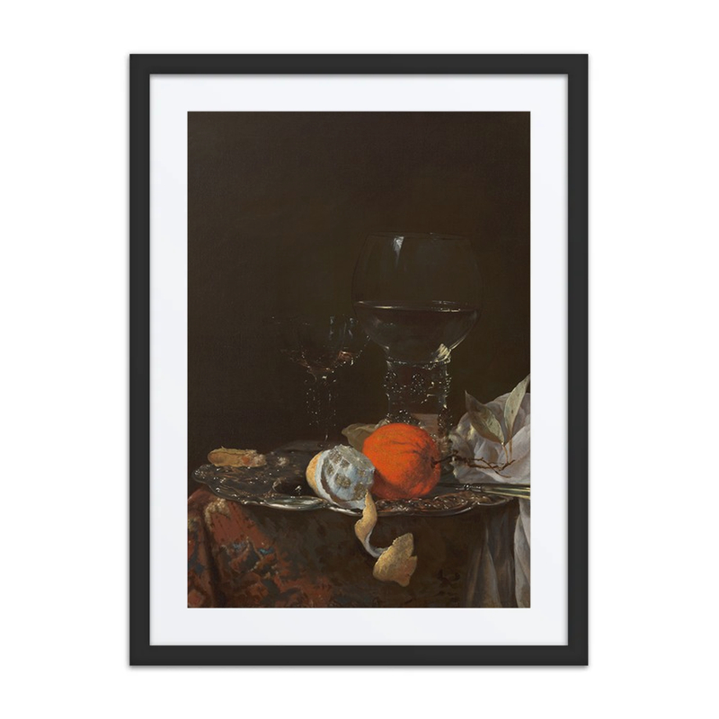 Still Life with Fruit and Wineglasses on a Silver Plate