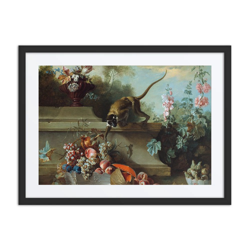 Still Life with Monkey, Fruits, and Flowers