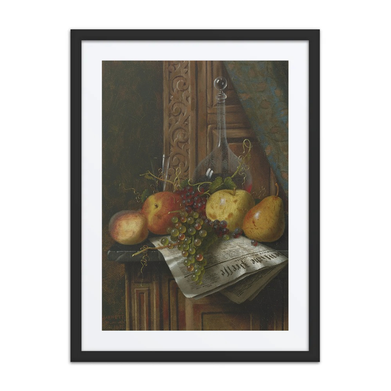 Still Life with Munich Newspaper, Fruit and Decanter
