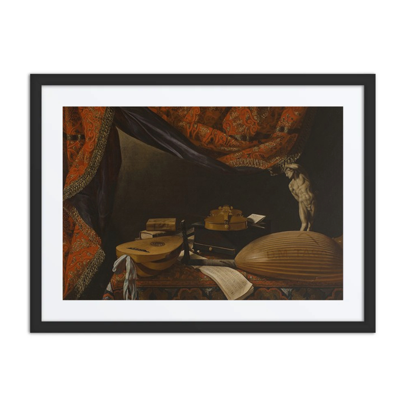 Still Life with Musical Instruments, Books and Sculpture