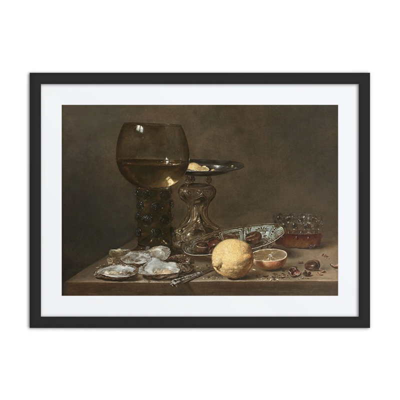 Still Life with Oysters, Lemon, and Wine Glass