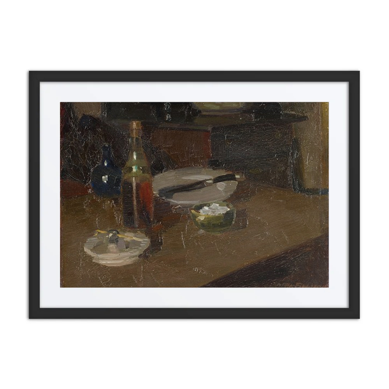 Still Life with Plate and Bottle