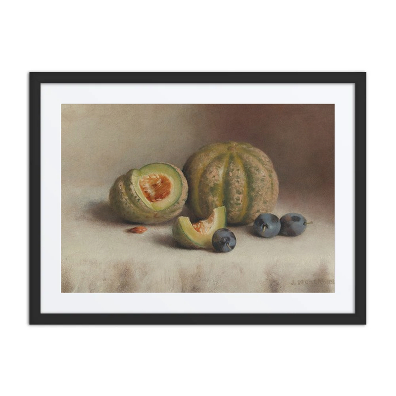 Still Life with Plums and Melons